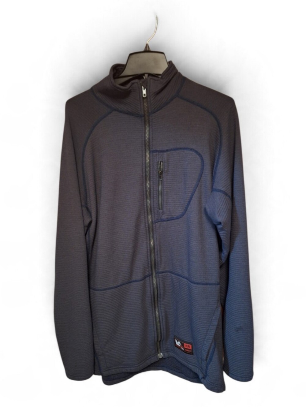 True North FR DragonWear Full Zip Jacket Men's XL-Tall HRC Navy Blue Waffle READ